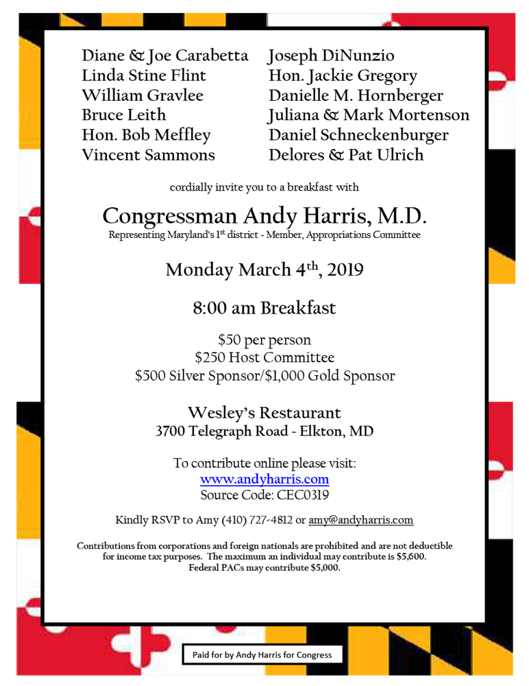 Breakfast with Congressman Andy Harris