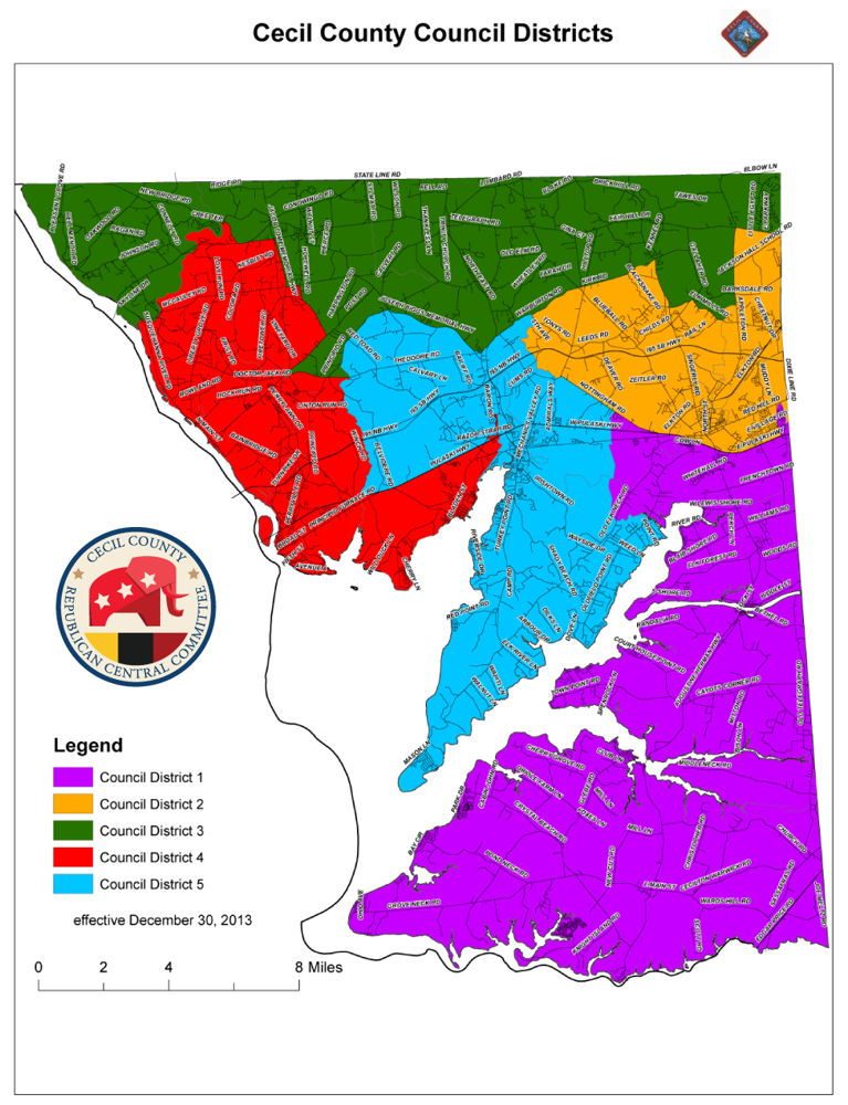Cecil County Council District Map
